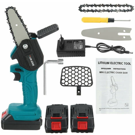Mini Scie à Chaine Sans Fil électrique 2400W 18V 4''avec 2 Batteries 18V Bleu Agito 7 Mini Scie à Chaine Sans Fil électrique 2400W 18V 4''avec 2 Batteries 18V Bleu Agito – Image 5