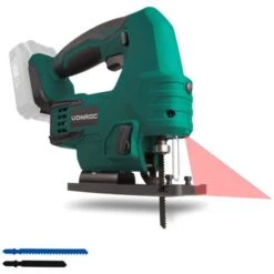 Scie Sauteuse Sans Fil VPower 20V. Sans Batterie, Ni Chargeur, 2 Lames De Scie Et Guide Parallèle Inclus