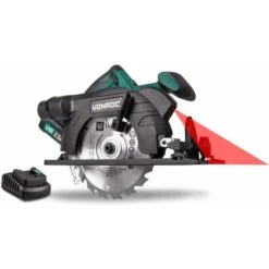 Scie Circulaire Sans Fil 150mm VPower 20V. 1 Batterie 2.0Ah, Chargeur Rapide, Lame De Scie, Guide Parallèle Inclus