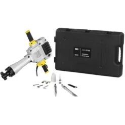 MSW Marteau Piqueur Burir Brise-Béton 2100W 1600 Cps/Min 85 J 2 Burins Coffret -Makitch Magasin 13814284 5