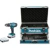 Perceuse Visseuse à Percussion MAKITA 18V Li-Ion 1.3Ah En Mallette ALU + KIT D'accessoires - HP457DWEX4 -Makitch Magasin 14709036 1