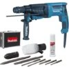 Perfo-burineur MAKITA SDS-Plus - 800W 26 Mm + Coffret Alu + Kit D'accessoires - HR2630TX4 -Makitch Magasin 14709085 1