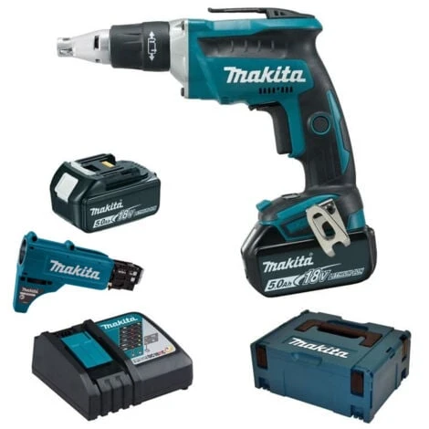 Visseuse Automatique 18V Li-Ion 5Ah 5 X 25 à 55 Mm MAKITA - 2 Batteries 1 Chargeur - En Coffret - DFS452TJX2 3 Visseuse Automatique 18V Li-Ion 5Ah 5 X 25 à 55 Mm MAKITA - 2 Batteries 1 Chargeur - En Coffret - DFS452TJX2