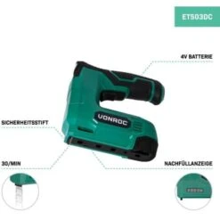 Agrafeuse électrique 4V - Sans Fil - Fonction Cloueuse - 900 Agrafes Et 300 Clous Inclus -Makitch Magasin 28049808 2