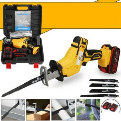 Scie Sabre Sans Fil électrique VIOLEWORKS Brushless Scie Alternative 0-3000rpm/min 18V 2 Batteries - 4 Lames -Makitch Magasin 29753400 3