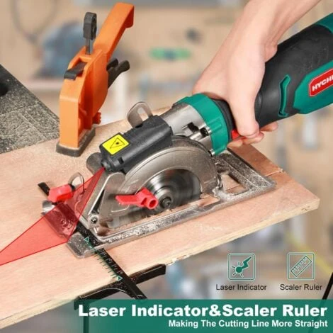 Scie Circulaire 750W, HYCHIKA Mini Scie Circulaire 3500RPM, Profondeur De Coupe Maximale 48mm (90°) Et 32mm (45°), Moteur En Fil De Cuivre Pur 7 Scie Circulaire 750W, HYCHIKA Mini Scie Circulaire 3500RPM, Profondeur De Coupe Maximale 48mm (90°) Et 32mm (45°), Moteur En Fil De Cuivre Pur – Image 5