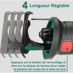 Scie Sabre à Batterie, HYCHIKA 18V Scie Egoîne Electrique Sans Fil, Vitesses Réglables 0-2800RPM, 4×Lames De Scie, Avec 2Ah, 2×Batteries, 1h Chargeur Rapide, Idéal Pour La Coupe Du Bois Et Du Métal 9 Scie Sabre à Batterie, HYCHIKA 18V Scie Egoîne Electrique Sans Fil, Vitesses Réglables 0-2800RPM, 4×Lames De Scie, Avec 2Ah, 2×Batteries, 1h Chargeur Rapide, Idéal Pour La Coupe Du Bois Et Du Métal -Makitch Magasin 31787762 3