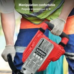 AREBOS Marteau De Démolition Marteau à Percussion 1700W 60 Joules 1900 Coups Par Minute Mallette Avec Roues Incluse -Makitch Magasin 32242915 4