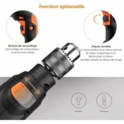 BLACKPINE - Perceuse Percussion, 57pcs Kit D'accessoires, Perceuse à Percussion 850W 3000R/PM, Perforateur Taille De Mandrin 0-13mm -Makitch Magasin 32703007 5