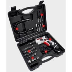 BLACKPINE- Visseuse Sans Fil 5Nm, 44 Accessoires Tournevis Sans Fil, 1300mAh Avec Chargeur USB, 6 +1 Niveau Reglages Du Couple, 2 Lampe LED, 2 Position Poigne Reglable, Boîte Compacte -Makitch Magasin 32703015 3