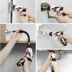 BLACKPINE- Visseuse Sans Fil 5Nm, 44 Accessoires Tournevis Sans Fil, 1300mAh Avec Chargeur USB, 6 +1 Niveau Reglages Du Couple, 2 Lampe LED, 2 Position Poigne Reglable, Boîte Compacte -Makitch Magasin 32703015 4