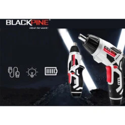 BLACKPINE- Visseuse Sans Fil 5Nm, 44 Accessoires Tournevis Sans Fil, 1300mAh Avec Chargeur USB, 6 +1 Niveau Reglages Du Couple, 2 Lampe LED, 2 Position Poigne Reglable, Boîte Compacte -Makitch Magasin 32703015 5