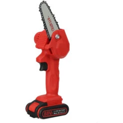 VIOLEWORKS 88V 1080W 4 Pouce Scie à Bois Portable Scie à Chaine Tronconneuse à Batterie élagueuse électrique Sans Fil (Rouge, 1 Batterie) -Makitch Magasin 35322951 3