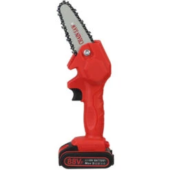 VIOLEWORKS 88V 1080W 4 Pouce Scie à Bois Portable Scie à Chaine Tronconneuse à Batterie élagueuse électrique Sans Fil (Rouge, 1 Batterie) -Makitch Magasin 35322951 5