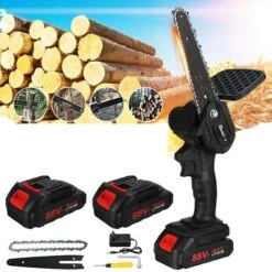 Mustool Scie à Chaine électrique 6 Pouces 88Vf 1200W 10000 Tr/min Avec 2 Batteries 9 Mustool Scie à Chaine électrique 6 Pouces 88Vf 1200W 10000 Tr/min Avec 2 Batteries -Makitch Magasin 36807717 3