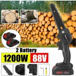 Mustool Scie à Chaine électrique 6 Pouces 88Vf 1200W 10000 Tr/min Avec 2 Batteries 11 Mustool Scie à Chaine électrique 6 Pouces 88Vf 1200W 10000 Tr/min Avec 2 Batteries -Makitch Magasin 36807717 5