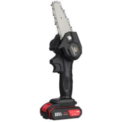 Mini Tronconneuse à Batterie élagueuse électrique Sans Fil 4'' VIOLEWORKS Scie à Chaine Scie à Buche électrique 18V 2 Batteries Noir -Makitch Magasin 36979205 4