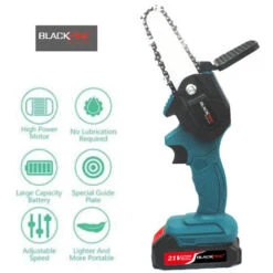 BLACKPINE - Mini Tronçonneuse Portative Sans Fil, Rechargeable 21 V, 1500mAh Vitesse De Coupe Réglable, Pour La Coupe Du Bois Et Du Métal (Bleu) 9 BLACKPINE - Mini Tronçonneuse Portative Sans Fil, Rechargeable 21 V, 1500mAh Vitesse De Coupe Réglable, Pour La Coupe Du Bois Et Du Métal (Bleu) -Makitch Magasin 37103703 3