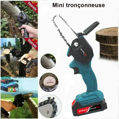 BLACKPINE - Mini Tronçonneuse Portative Sans Fil, Rechargeable 21 V, 1500mAh Vitesse De Coupe Réglable, Pour La Coupe Du Bois Et Du Métal (Bleu) 6 BLACKPINE - Mini Tronçonneuse Portative Sans Fil, Rechargeable 21 V, 1500mAh Vitesse De Coupe Réglable, Pour La Coupe Du Bois Et Du Métal (Bleu) – Image 4