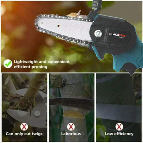 BLACKPINE - Mini Tronçonneuse Portative Sans Fil, Rechargeable 21 V, 1500mAh Vitesse De Coupe Réglable, Pour La Coupe Du Bois Et Du Métal (Bleu) 7 BLACKPINE - Mini Tronçonneuse Portative Sans Fil, Rechargeable 21 V, 1500mAh Vitesse De Coupe Réglable, Pour La Coupe Du Bois Et Du Métal (Bleu) – Image 5