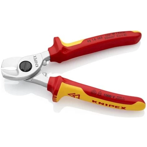 Knipex Knipex-Werk 95 16 165 SB Pince Coupe-câbles VDE Adapté Pour (technique Disolation) Câbles En Alu Et En Cuivre, à 3 Knipex Knipex-Werk 95 16 165 SB Pince Coupe-câbles VDE Adapté Pour (technique Disolation) Câbles En Alu Et En Cuivre, à