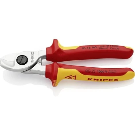 Knipex Knipex-Werk 95 16 165 SB Pince Coupe-câbles VDE Adapté Pour (technique Disolation) Câbles En Alu Et En Cuivre, à 4 Knipex Knipex-Werk 95 16 165 SB Pince Coupe-câbles VDE Adapté Pour (technique Disolation) Câbles En Alu Et En Cuivre, à – Image 2