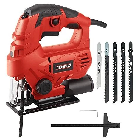 Scie Sauteuse 650W TEENO,6 Vitesses Réglables, Angle D'inclinaison ±45 ° 3 Scie Sauteuse 650W TEENO,6 Vitesses Réglables, Angle D'inclinaison ±45 °