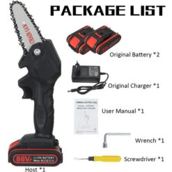 Tronconneuse à Batterie Sans Fil De 4 Pouces Et 2xbatteries 88VF Portable Scie électrique Jardin Logging -Makitch Magasin 44651015 3