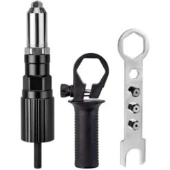 Adaptateur De Pistolet A Riveter Electrique Avec Boitier En Fonte D'Aluminium Et Poignee Antiderapante Pour Perceuse Sans Fil Outil D'Insertion De Riveteuse A Riveter Electrique