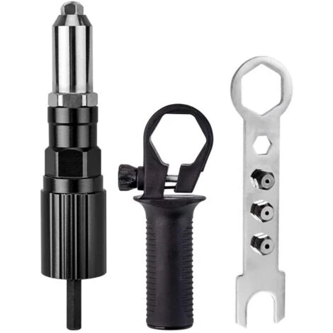 Adaptateur De Pistolet A Riveter Electrique Avec Boitier En Fonte D'Aluminium Et Poignee Antiderapante Pour Perceuse Sans Fil Outil D'Insertion De Riveteuse A Riveter Electrique 3 Adaptateur De Pistolet A Riveter Electrique Avec Boitier En Fonte D'Aluminium Et Poignee Antiderapante Pour Perceuse Sans Fil Outil D'Insertion De Riveteuse A Riveter Electrique