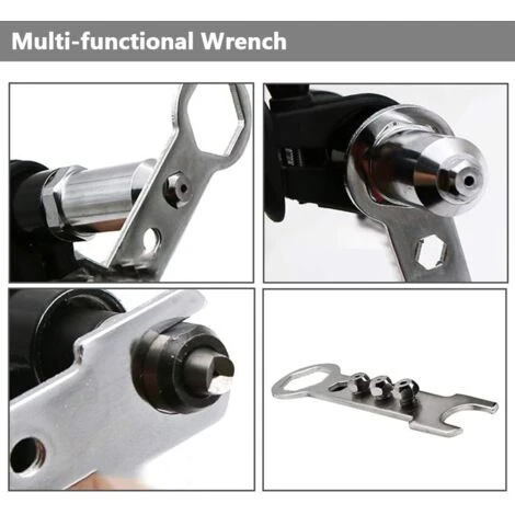 Adaptateur De Pistolet A Riveter Electrique Avec Boitier En Fonte D'Aluminium Et Poignee Antiderapante Pour Perceuse Sans Fil Outil D'Insertion De Riveteuse A Riveter Electrique 5 Adaptateur De Pistolet A Riveter Electrique Avec Boitier En Fonte D'Aluminium Et Poignee Antiderapante Pour Perceuse Sans Fil Outil D'Insertion De Riveteuse A Riveter Electrique – Image 3