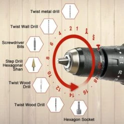 Perceuse A Percussion,TEENO 20V Perceuse Visseuse Sans Fil,poignée Latérale Amovible,2x2.0AhBatterie,20+3Réglages De Couple & 2 Vite -Makitch Magasin 54089190 3