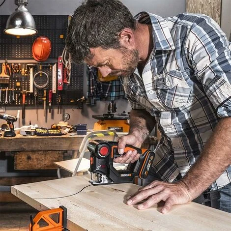 WORX Scie Sauteuse 2 En 1 Scie Multifonction Sans Fil Professionnelle 18V(20V Max), Batterie Powershare, WX550.4 5 WORX Scie Sauteuse 2 En 1 Scie Multifonction Sans Fil Professionnelle 18V(20V Max), Batterie Powershare, WX550.4 – Image 3