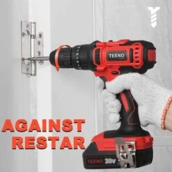 Perceuse Visseuse A Percussion Sans Fil PSR 20v TEENO,12A Batterie Visseuse Devisseuse Sans Fil,Gants Professionnels (Une Batterie) -Makitch Magasin 59229545 5