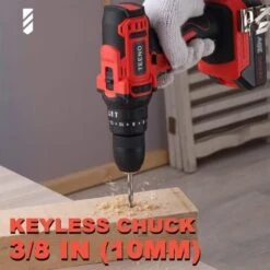 TEENO Perceuse Visseuse A Percussion Sans Fil PSR 20v+2A Batterie Lithium +2Vitesses+ Gants Professionnels (Deux Batterie) -Makitch Magasin 59229546 3