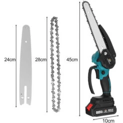 Tronconneuse à Batterie Scie à Chaine élagueuse Sans Fil Brushless VIOLEWORKS 8''18V 10000RPM Scie à Chaine Scie à Buche 2 Batteries -Makitch Magasin 63729206 3