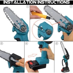 Tronconneuse à Batterie Scie à Chaine élagueuse Sans Fil Brushless VIOLEWORKS 8''18V 10000RPM Scie à Chaine Scie à Buche 2 Batteries -Makitch Magasin 63729206 4