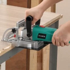 Fraiseuse à Lamelles STBJ1002 900W, Réglage D'angle D'inclinaison 90°,Sac à Poussière Et Clé STANEW -Makitch Magasin 63862142 5