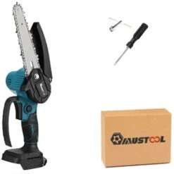 Tronconneuse à Batterie Scie à Chaine élagueuse Sans Fil Brushless MUSTOOL 6''18V 10000RPM Scie à Buche (sans Batterie) Avec Housse