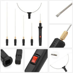 Kit De Coupe-mousse électrique Portable 24 W Avec 5 Pointes Droites Et 1 Pointe En Arc Température Réglable Stylo De Coupe En Mousse Portable Coupe-fil Chaud Outil De Coupe En Polystyrène Graveur -Makitch Magasin 65679797 4