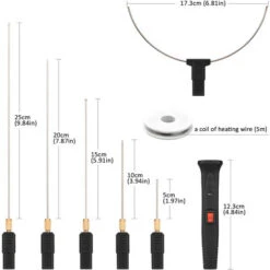 Kit De Coupe-mousse électrique Portable 24 W Avec 5 Pointes Droites Et 1 Pointe En Arc Température Réglable Stylo De Coupe En Mousse Portable Coupe-fil Chaud Outil De Coupe En Polystyrène Graveur -Makitch Magasin 65679797 5