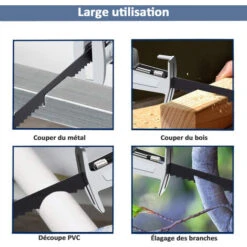 Scie Sabre Sans Fil Avec 2 4.0Ah Batterie, 8 Lames De Scie, En Coffret Idéal Pour La Coupe Du Bois Et Du Métal -Makitch Magasin 65747132 4