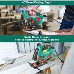 Scie Sauteuse HYCHIKA 750W, Avec Moteur En Cuivre Puissant, 800-3000SPM Tours Par Minute Avec 6 Vitesses Variables, Angle D'inclinaison ±45 ° -Makitch Magasin 66371756 4