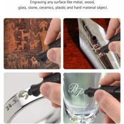 Déstockage Kit De Pyrogravure Stylo De Gravure électrique Sans Fil Stylo Gravure Pour Bois Verre Pierre Bricolage Carve Outils Graver Kit Avec Extra Diamant Pointe Embout Remplacement -Makitch Magasin 69251728 4