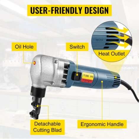 VEVOR Grignoteuse électrique Cisaille Grignoteuse à T?le Métal 1,8?mm 380 W 7 VEVOR Grignoteuse électrique Cisaille Grignoteuse à T?le Métal 1,8?mm 380 W – Image 5