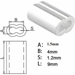 Manchon Aluminium Câble,100 PCS Manchons à Sertir En Aluminium Boucle Sertissage Câble Clip Ferrules En Doubles Clips De Boucle De Sertissage Avec Embouts Pour Câbles En Acier Câble Métallique 1,5 Mm, 9 Manchon Aluminium Câble,100 PCS Manchons à Sertir En Aluminium Boucle Sertissage Câble Clip Ferrules En Doubles Clips De Boucle De Sertissage Avec Embouts Pour Câbles En Acier Câble Métallique 1,5 Mm, -Makitch Magasin 69473571 3