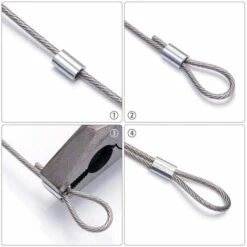 Manchon Aluminium Câble,100 PCS Manchons à Sertir En Aluminium Boucle Sertissage Câble Clip Ferrules En Doubles Clips De Boucle De Sertissage Avec Embouts Pour Câbles En Acier Câble Métallique 1,5 Mm, 10 Manchon Aluminium Câble,100 PCS Manchons à Sertir En Aluminium Boucle Sertissage Câble Clip Ferrules En Doubles Clips De Boucle De Sertissage Avec Embouts Pour Câbles En Acier Câble Métallique 1,5 Mm, -Makitch Magasin 69473571 4