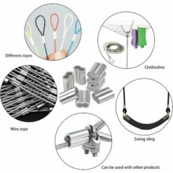 Manchon Aluminium Câble,100 PCS Manchons à Sertir En Aluminium Boucle Sertissage Câble Clip Ferrules En Doubles Clips De Boucle De Sertissage Avec Embouts Pour Câbles En Acier Câble Métallique 1,5 Mm, 11 Manchon Aluminium Câble,100 PCS Manchons à Sertir En Aluminium Boucle Sertissage Câble Clip Ferrules En Doubles Clips De Boucle De Sertissage Avec Embouts Pour Câbles En Acier Câble Métallique 1,5 Mm, -Makitch Magasin 69473571 5