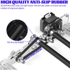 SCULPFUN Rouleau Rotatif Laser, Module De Gravure Au Rouleau Rotatif à Axe Y De Gravure Au Laser Rouleau Rotatif à 360 ° Pour Machine De Gravure Au Laser Pour Graver Des Objets Cylindriques -Makitch Magasin 71893005 4