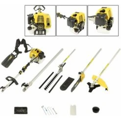 Outil Multifonction - 5 Extensions - Scie à Chaîne/ Débroussailleuse - Essence - Jaune - MaxxGarden -Makitch Magasin 72493176 5